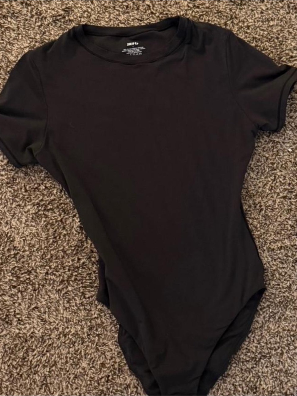 Skims Black Short-Sleeve Bodysuit